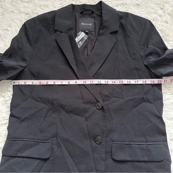 Madewell Jacket The Relaxed Blazer in Softdrape True Black M NWT New - Picture 10 of 12